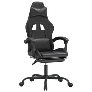 vidaXL Sedia da Gaming con Poggiapiedi Nero in Similpelle