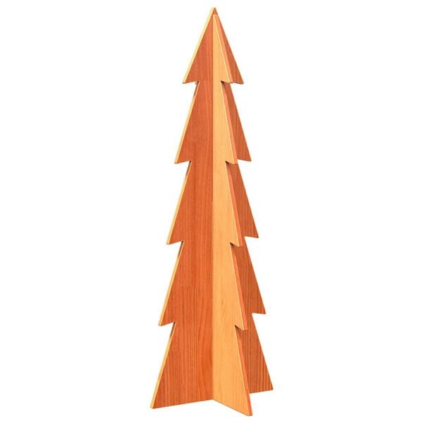 vidaXL Albero di Natale Marrone Cera 112 cm in Legno Massello di Pino