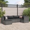 vidaXL Set Divani da Giardino 6 pz con Cuscini in Polyrattan Grigio