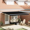 vidaXL Tenda Retrattile Nero 450 &times; 300 cm Poliestere e Metallo