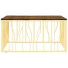 vidaXL Tavolino Salotto Oro in Acciaio e Legno Massello di Recupero