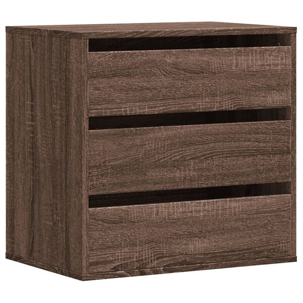vidaXL Cassettiera Angolo Rovere Marrone 60x41x58cm Legno Multistrato