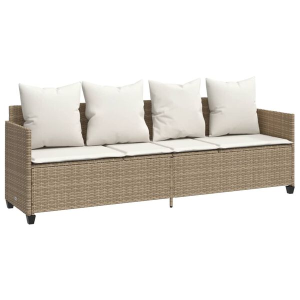 vidaXL Set Divano da Giardino 5 pz con Cuscini Beige in Polyrattan