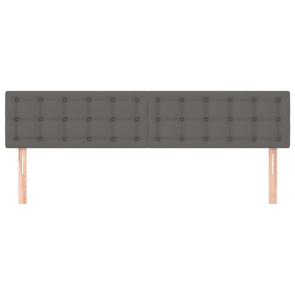 vidaXL Testiera Grigio 200x5x78/88 cm in Similpelle