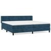 vidaXL Giroletto a Molle con Materasso Blu Scuro 200x200 cm in Velluto