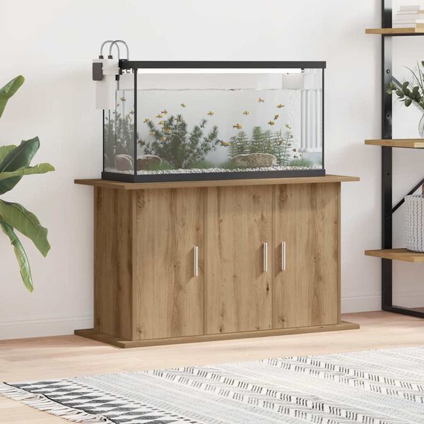 vidaXL Supporto per acquario artigianale in rovere 101x41x58 cm in legno ingegnerizzato