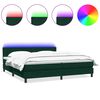 vidaXL Letto a Molle con Materasso e LED Verde Scuro 180x220 cm Velluto