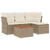 vidaXL Set Divano da Giardino 5 pz con Cuscini Beige in Polyrattan
