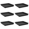 vidaXL Vassoio Quadrato per Fiori 6 pz Nero 18 x 18 x 2 cm Plastica