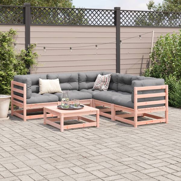 vidaXL Set Divani da Giardino 6 pz in Legno Massello Abete Douglas