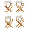 vidaXL Set di 4 sedie pieghevoli in tessuto bianco crema