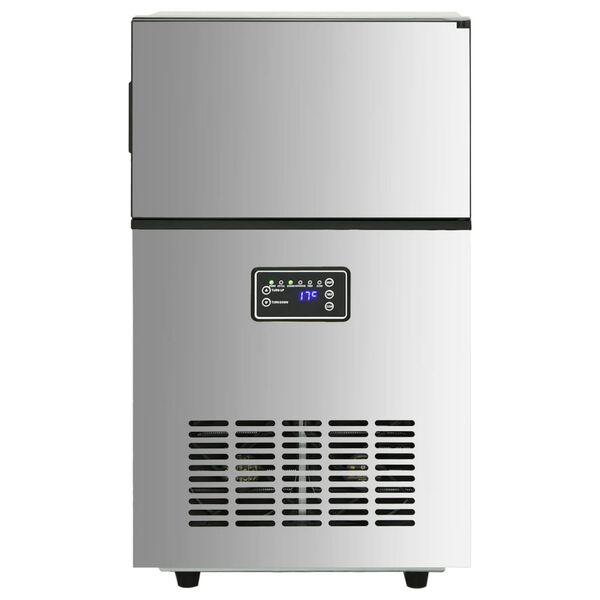 vidaXL Macchina per Ghiaccio Argento 45 kg / 24 h