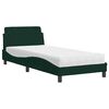 vidaXL Letto con Materasso Dover Verde Scuro 90x200 cm in Velluto