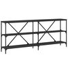 vidaXL Tavolino Consolle Nero 180x30x75 cm Legno Multistrato e Ferro