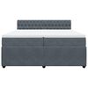 vidaXL Giroletto a Molle con Materasso Grigio Scuro 200x200 cm Velluto