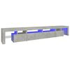 vidaXL Mobile Porta TV con Luci LED Grigio Cemento 260x36,5x40 cm
