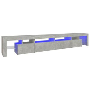 vidaXL Mobile Porta TV con Luci LED Grigio Cemento 260x36,5x40 cm