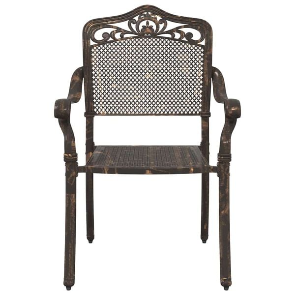 vidaXL Sedia da Giardino 2 pcs Bronzo 55 x 56.5 x 91cm Alluminio