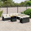 vidaXL Set Divani da Giardino 11 pz con Cuscini in Polyrattan Nero