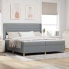 vidaXL Letto a molle con materasso Grigio chiaro 200 x 200 cm Tessuto