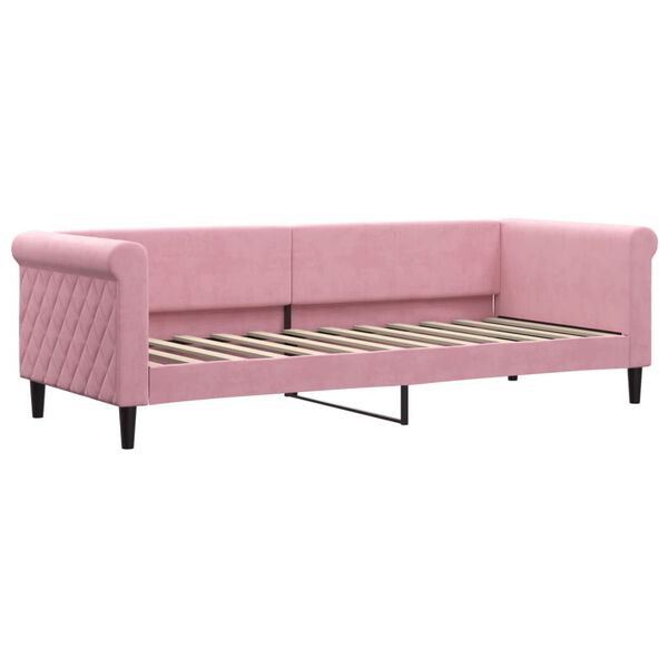 vidaXL Divano Letto Estraibile con Materassi Rosa 80x200 cm Velluto