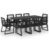 vidaXL Set da Pranzo da Giardino 9 pz in Rattan PVC Nero