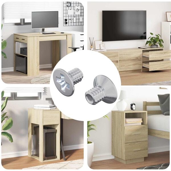 vidaXL Viti a testa conica 2 pcs Argento M4 x 6 mm Acciaio