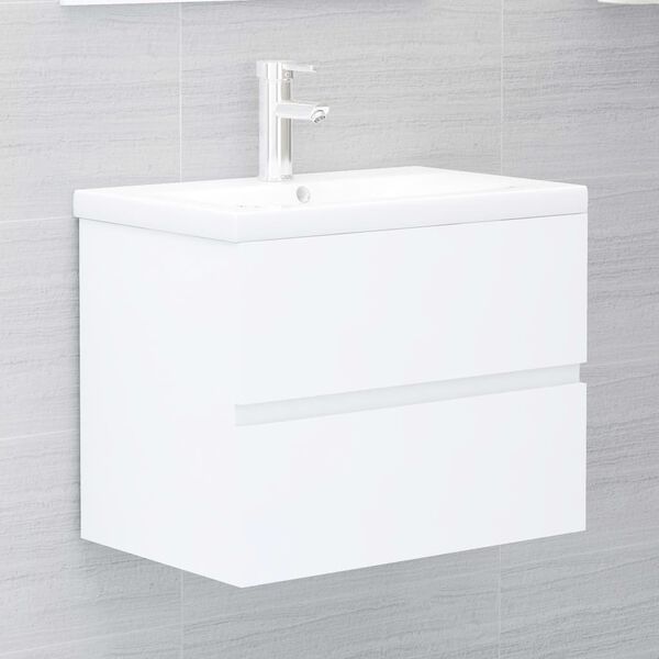 vidaXL Mobile Lavabo Bianco 60x38,5x45 cm in Legno Multistrato