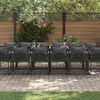 vidaXL Set da Pranzo per Giardino 17 pcs Nero Acciaio
