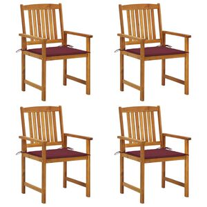 vidaXL Sedie da Giardino con Cuscini 4 pz in Massello di Acacia