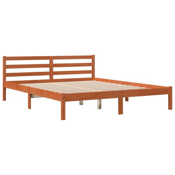 vidaXL Letto senza Materasso Marrone Cera 160x200 cm in Legno di Pino