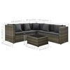 vidaXL Set Divani da Giardino 4 pz con Cuscini in Polyrattan Grigio