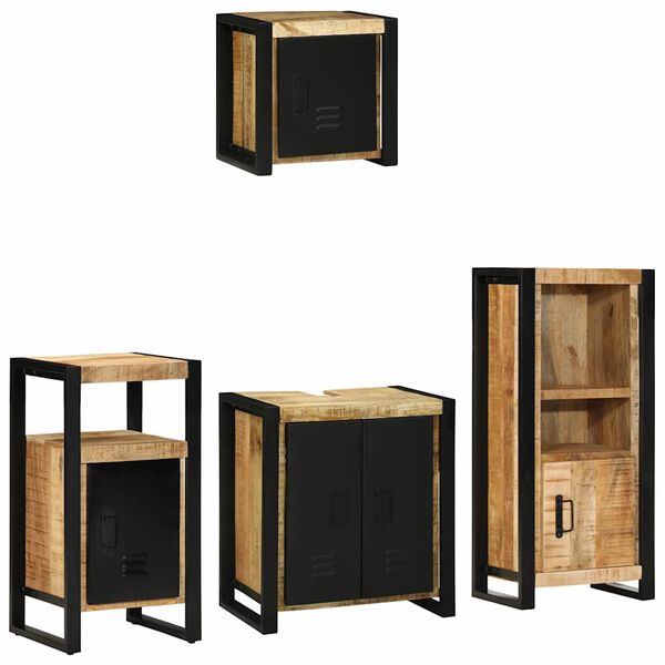 vidaXL Set di mobili per il bagno 4 pcs Legno di mango massello