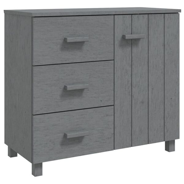 vidaXL Credenza HAMAR Grigio Scuro 90x40x80 cm Legno Massello di Pino