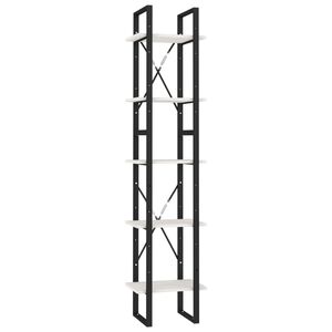 vidaXL Libreria a 5 Ripiani Bianca 40x30x175 cm in Legno di Pino
