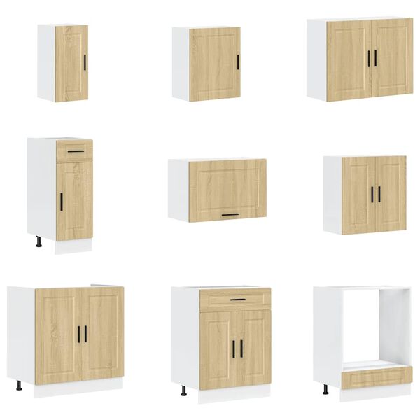 vidaXL Set Mobili da Cucina 14 pz Porto Rovere Sonoma in Truciolato
