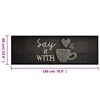 vidaXL Tappeto da Cucina Lavabile Nero Tazza 60x180 cm in Velluto