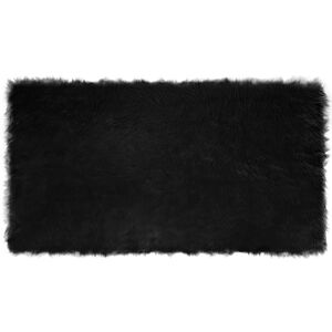 vidaXL Tappeto Pecora Tafalla Nero 60 x 110 cm Poliestere