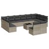vidaXL Set Divani Giardino 13 pz con Cuscini Grigio Chiaro Polyrattan