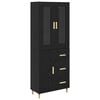 vidaXL Credenza Rovere Nero 34,5 x 34 x 180 cm Legno ingegnerizzato
