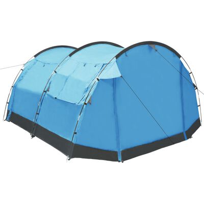 vidaXL Tenda da Campeggio a Tunnel per 4 Persone Blu