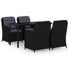 vidaXL Set da Pranzo da Giardino 5 pz Nero