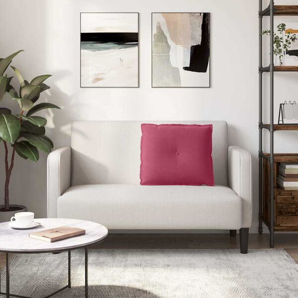 vidaXL Cuscino per Schiena Rosso Vino 60 x 50 cm Tessuto in Cords