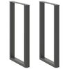 vidaXL Gambe per tavolo da bar forma U 2 pz Antracite 60x(100-101) cm