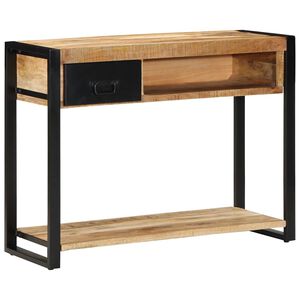 vidaXL Tavolo Consolle 100x35x75 cm in Legno Massello di Mango Grezzo