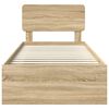 vidaXL Struttura del letto Rovere Sonoma 75 x 190 cm Pino massello