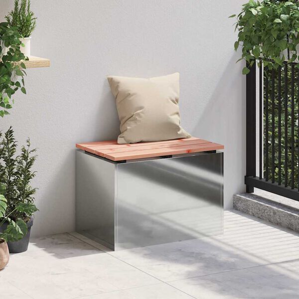 vidaXL Panchina da giardino Argento 60 x 40 x 43 cm Acciaio zincato