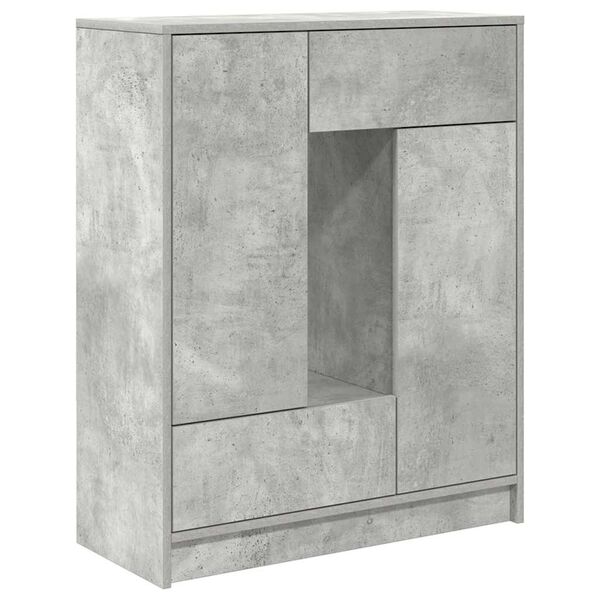 vidaXL Credenza con Cassetti e Ante Grigio Cemento 73x31x90 cm