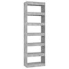 vidaXL Libreria/Divisorio Grigio Cemento 60x30x198 cm