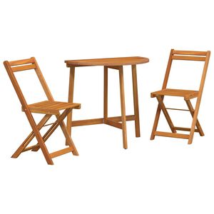 vidaXL Set bistrot 3 pcs Olio Naturale Legno di Acacia Massello